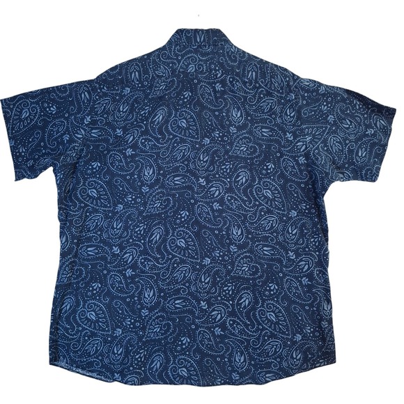 Vintage Polo Ralph Lauren Cambridge Shirt Men's XL Blue Paisley 100% Linen - Picture 3 of 6